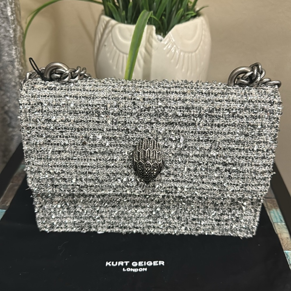 Kurt Geiger Small Shoreditch Metallic Tweed Crossbody Bag - Picture 11 of 13